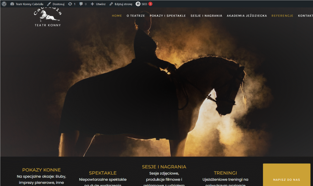 Strona internetowa Teatru Konnego Cabriola
