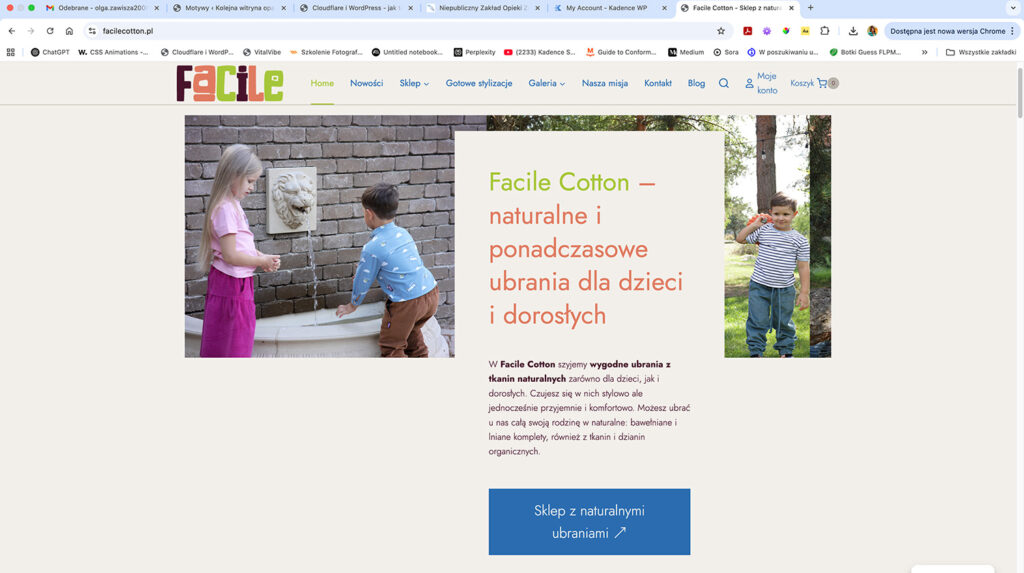 Strona główna sklepu internetoweg Facile Cotton