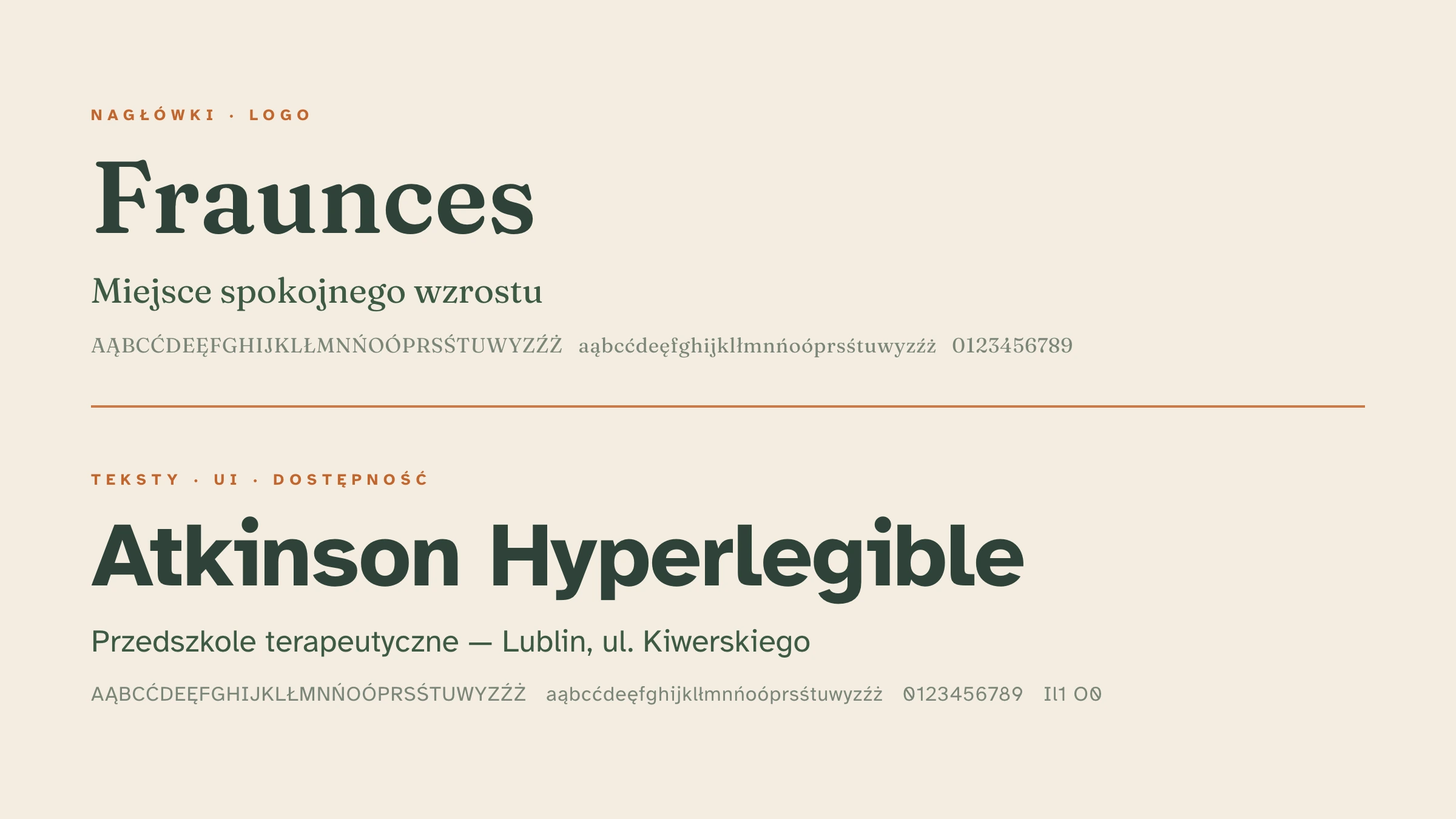 Typografia w brandingu dla sieci przedszkoli Tajemniczy Ogród